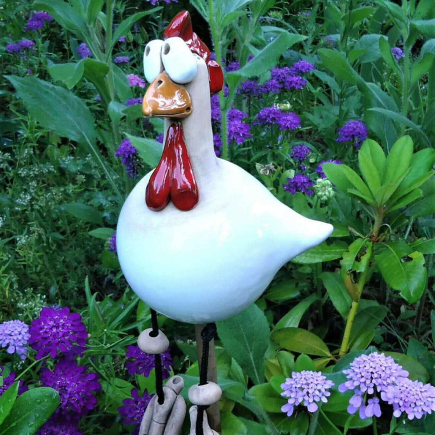 home & garden : FunnyChicken - Decoraties Kippen Beeldhouwwerk Ambachten - Zwart in Wit van Pantino