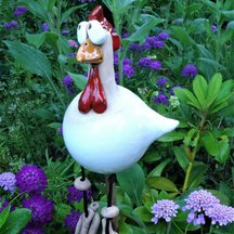 home & garden : FunnyChicken - Decoraties Kippen Beeldhouwwerk Ambachten - Zwart in Wit van Pantino