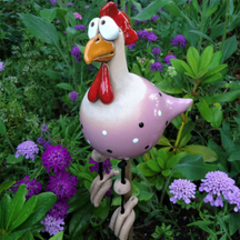 home & garden : FunnyChicken - Decoraties Kippen Beeldhouwwerk Ambachten - Zwart in Rood van Pantino