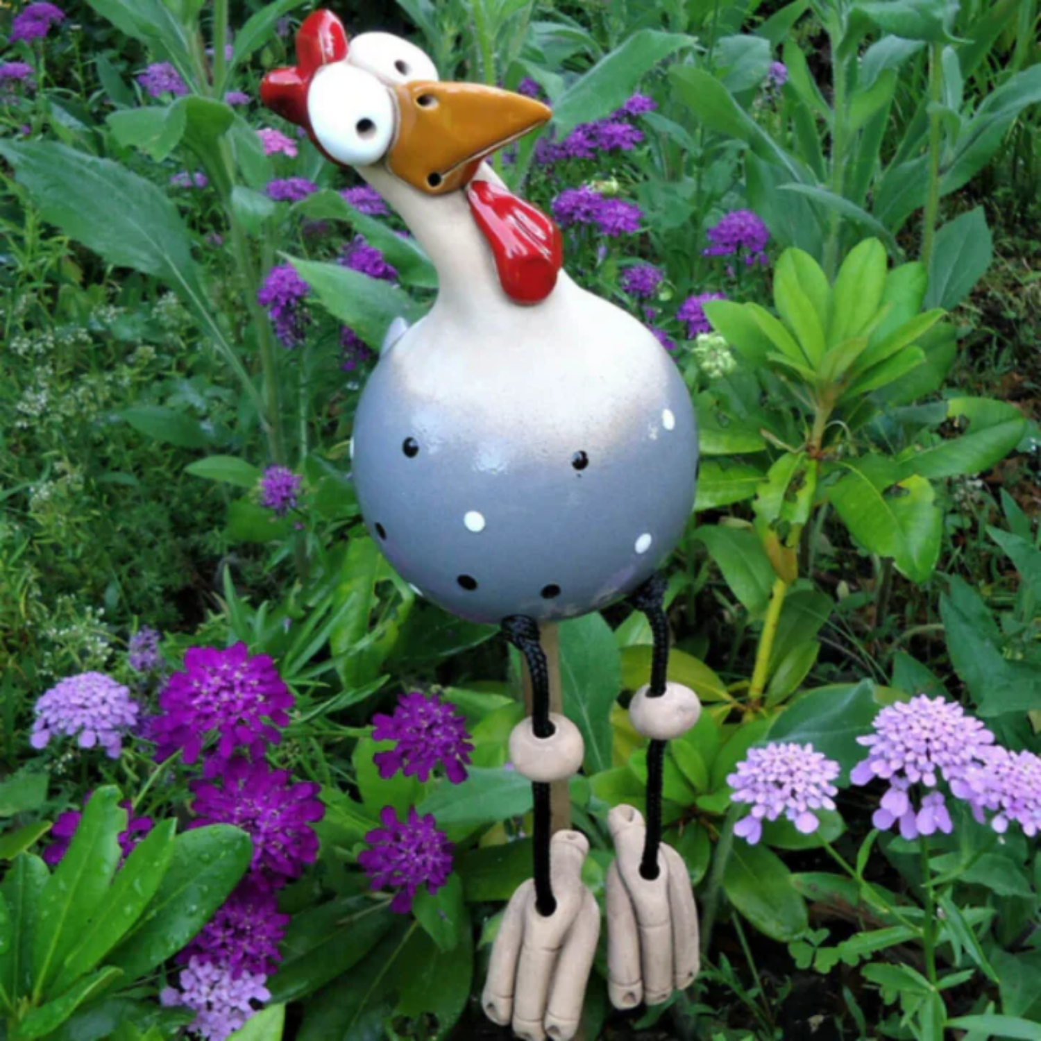 home & garden : FunnyChicken - Decoraties Kippen Beeldhouwwerk Ambachten - Zwart in Grijs van Pantino