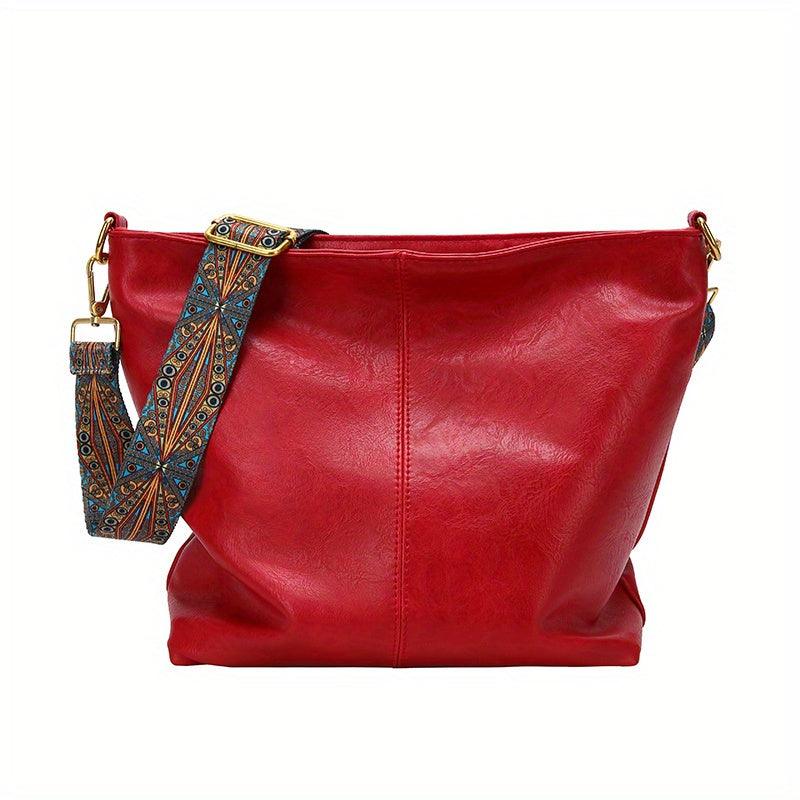 bags : HoboBag - Kruistas met Grote Capaciteit - Groen in Rood van Pantino