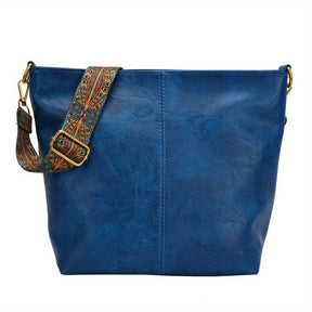 bags : HoboBag - Kruistas met Grote Capaciteit - Groen in Helderblauw van Pantino