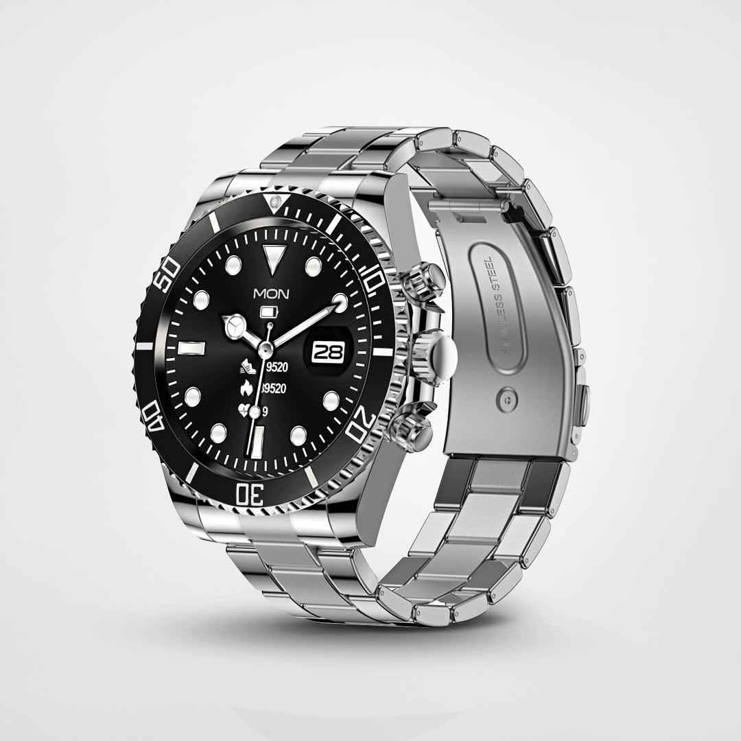 watches : Hulk Smartwatch - Stijlvol en Hartslagmeting - Zwart in Zwart van Pantino