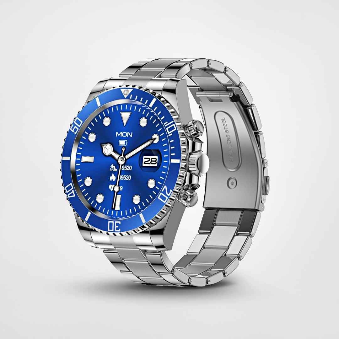 watches : Hulk Smartwatch - Stijlvol en Hartslagmeting - Zwart in Blauw van Pantino