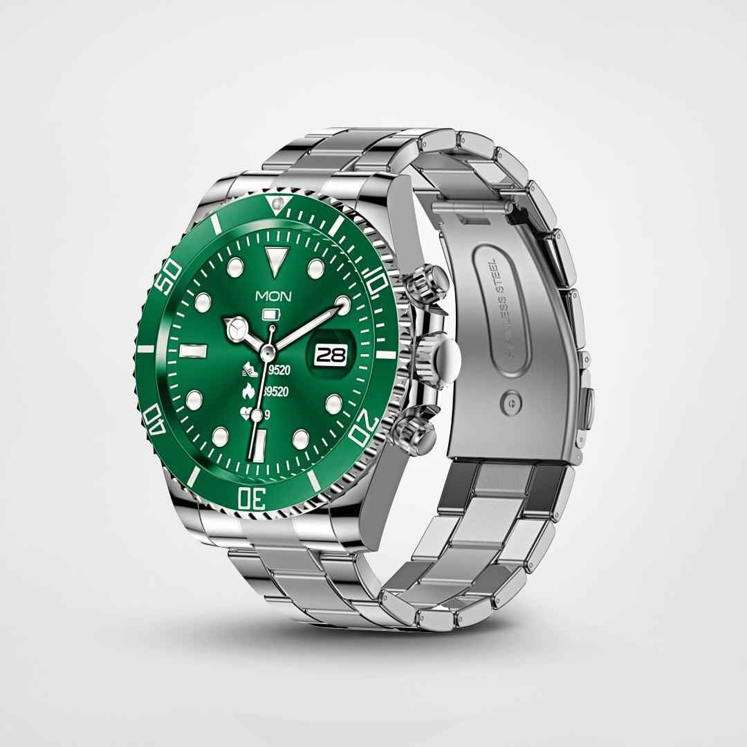 watches : Hulk Smartwatch - Stijlvol en Hartslagmeting - Zwart in Groen van Pantino