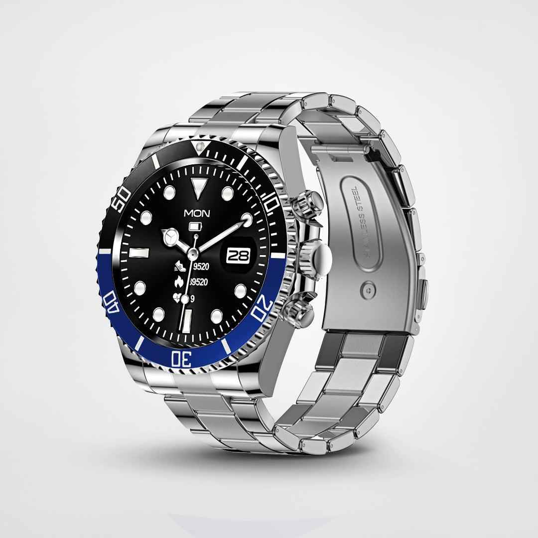 watches : Hulk Smartwatch - Stijlvol en Hartslagmeting - Zwart in Zwart Blauw van Pantino
