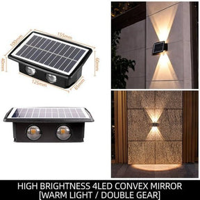 outdoor equipment : IllumiSun - LED Wandlamp op Zonne-Energie - Wit Licht in 4 LED Warm Licht van Pantino