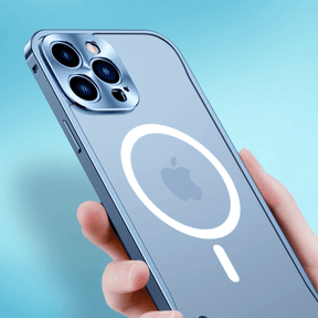 Phone Case : ISafe - MagSafe Aluminium Hoesje - Blauw in Blauw van Pantino