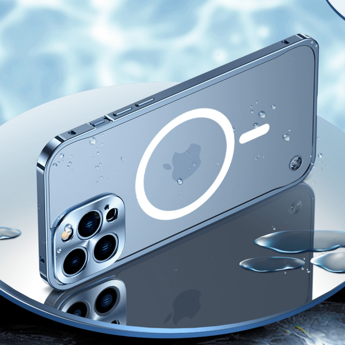 Phone Case : ISafe - MagSafe Aluminium Hoesje - Blauw in van Pantino