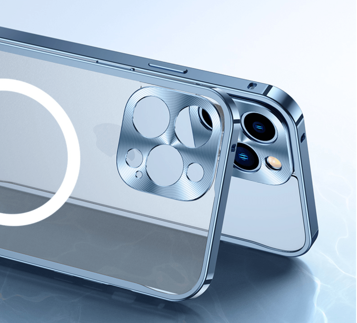 Phone Case : ISafe - MagSafe Aluminium Hoesje - Blauw in van Pantino