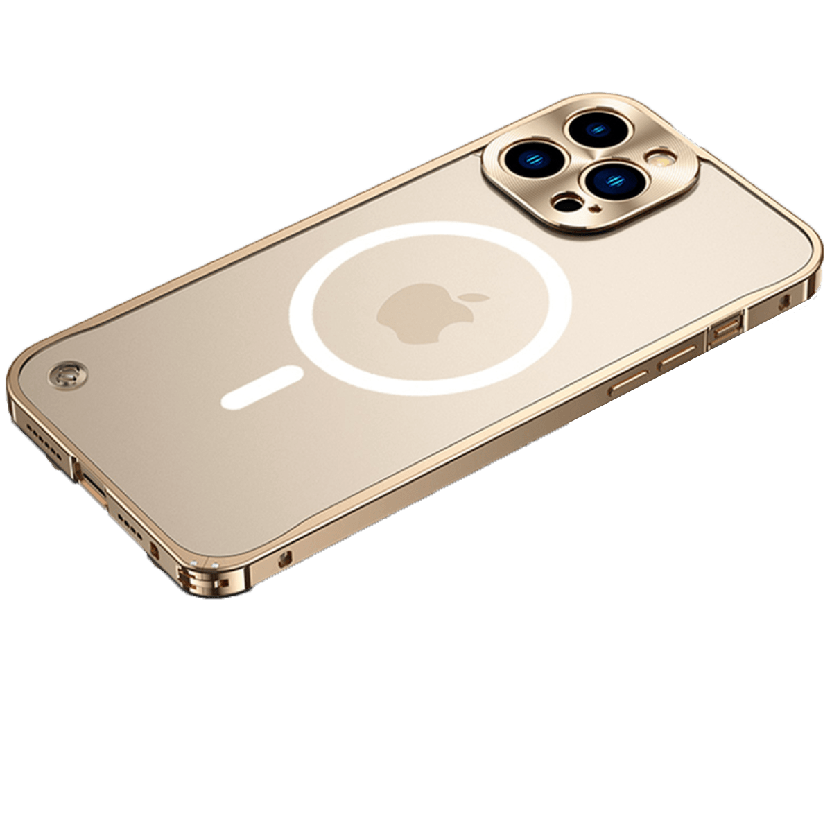 Phone Case : ISafe - MagSafe Aluminium Hoesje - Blauw in Goud van Pantino