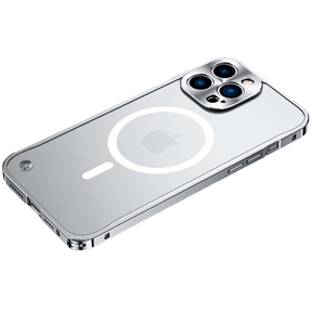 Phone Case : ISafe - MagSafe Aluminium Hoesje - Blauw in Zilver van Pantino