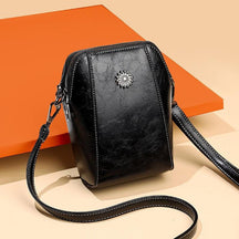bags : LeatherBag - Tas voor Mobiele Telefoon - Geel in Zwart (4 stuks beschikbaar) van Pantino