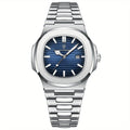 Herenhorloge Zwart RVS 42mm - Modern Polshorloge met Datum voor Mannen