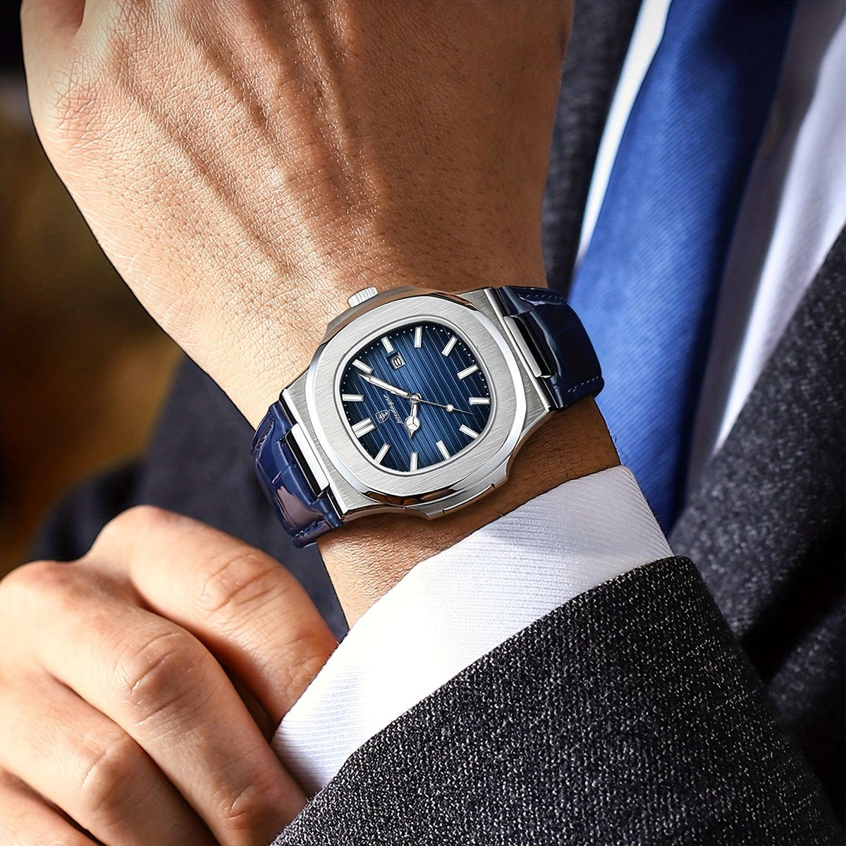 watches : Herenhorloge Zwart RVS 42mm - Modern Polshorloge met Datum voor Mannen in van Pantino
