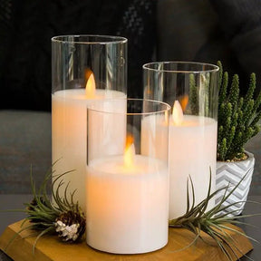 home & garden : LuminaGlow - Realistische Kaarsenset - Grijs in van Pantino