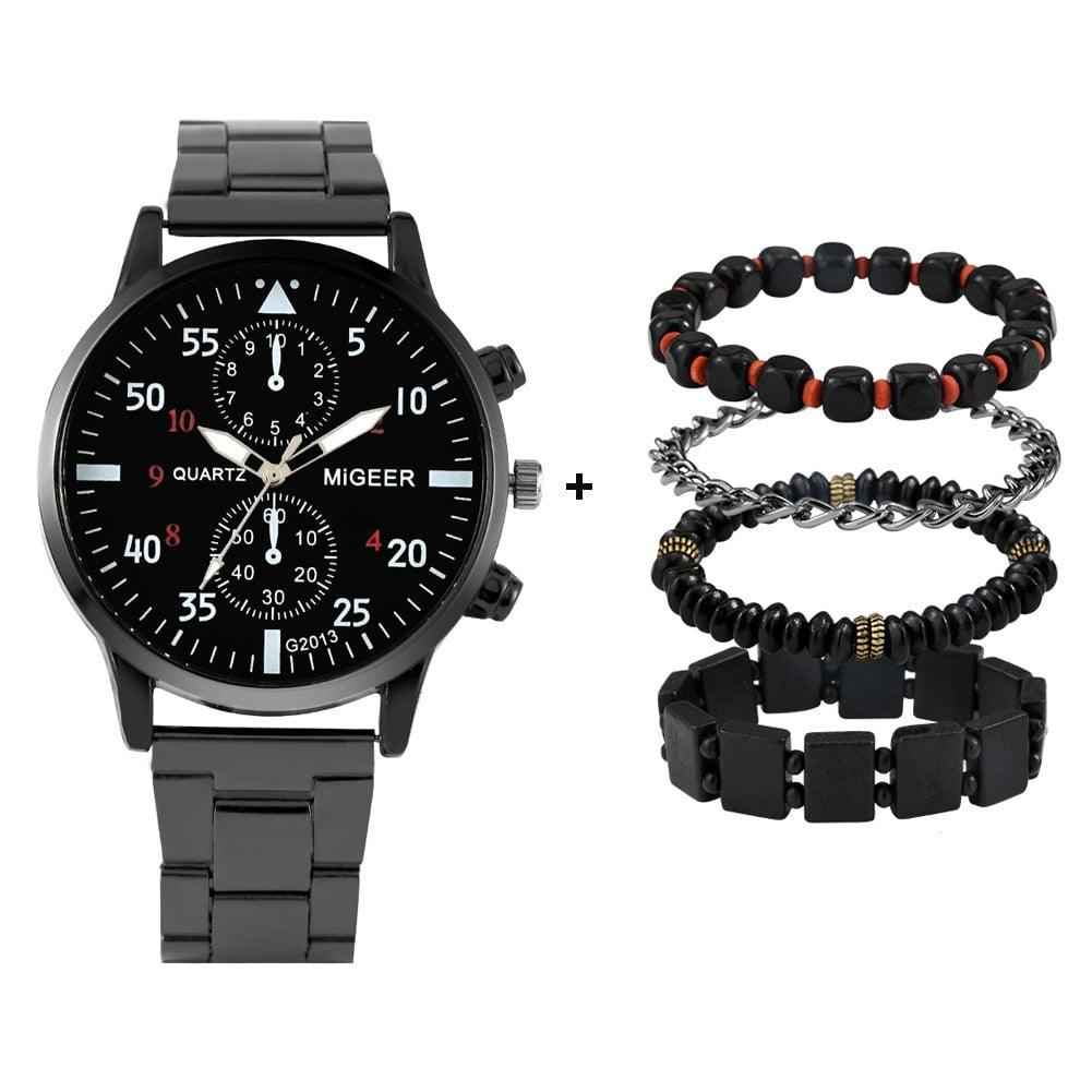 watches : Horloge Heren Zwart/zilver - Luxe Set - Fashion in Zwart van Pantino