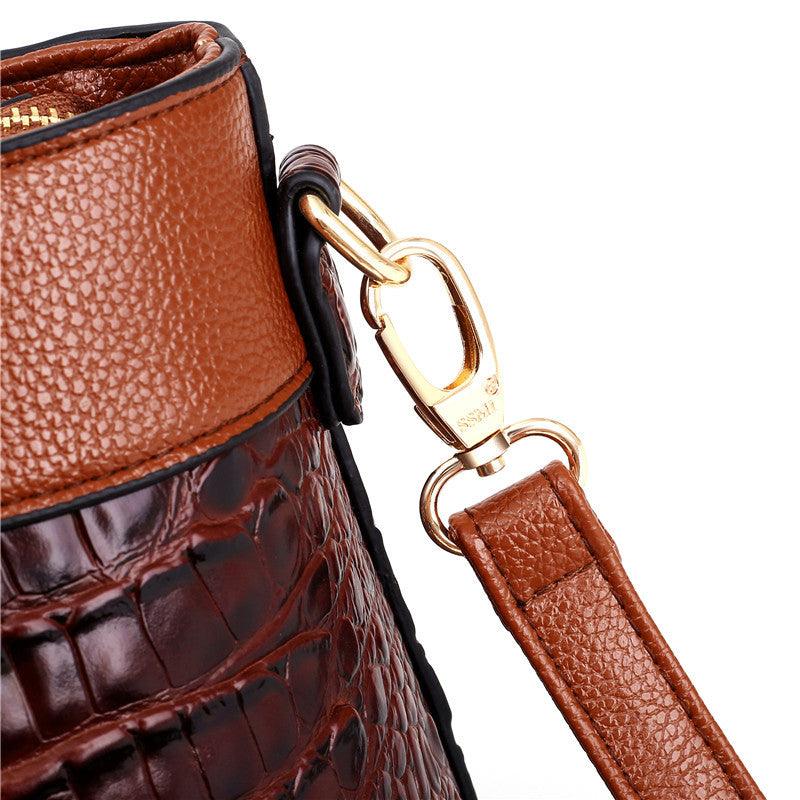 bags : Handtas Dames Karamelbruin - LuxeCroco - Luxe Handtassen voor in van Pantino