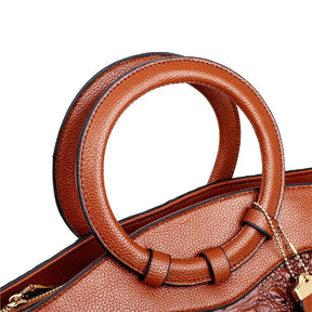 bags : Handtas Dames Karamelbruin - LuxeCroco - Luxe Handtassen voor in van Pantino