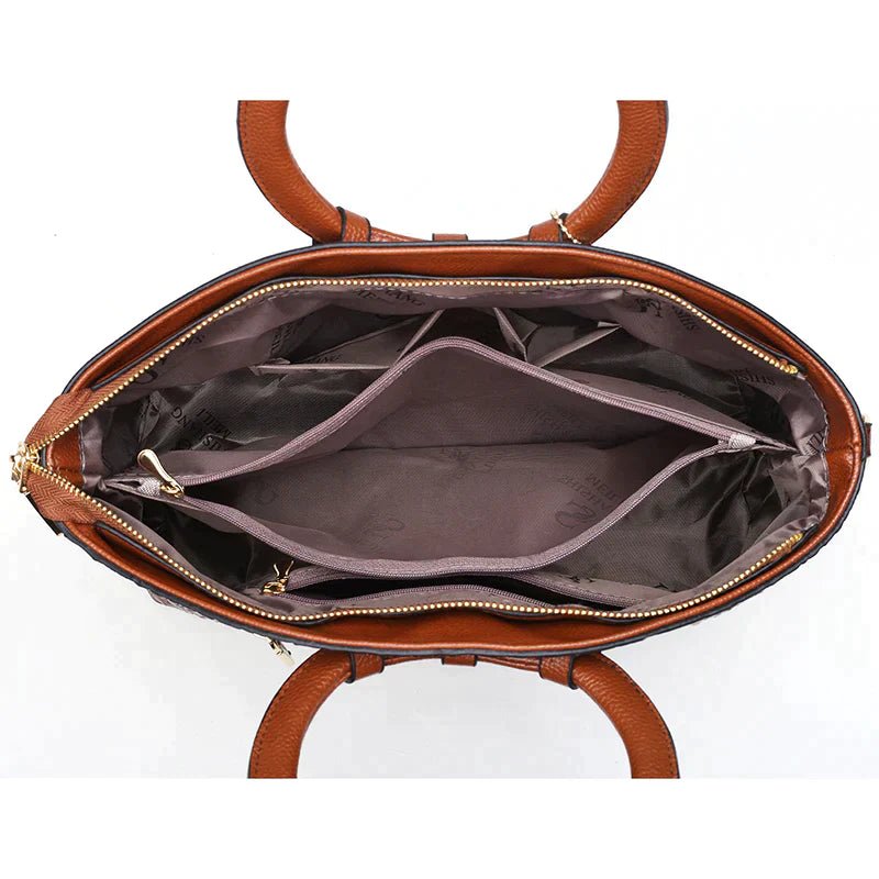bags : Handtas Dames Karamelbruin - LuxeCroco - Luxe Handtassen voor in van Pantino