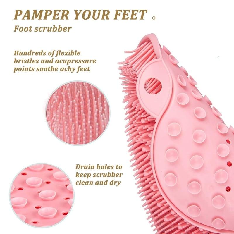 Back Scrubber : MassagePad - Rug Schrobborstel Siliconen - Lichtroze in van Pantino