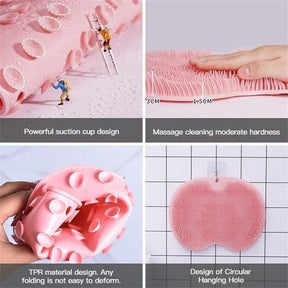 Back Scrubber : MassagePad - Rug Schrobborstel Siliconen - Lichtroze in van Pantino