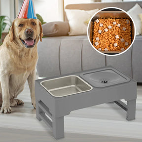 pets : FlexiFeeder - In Hoogte Verstelbaar Rvs - Grijs in Grijs van Pantino