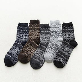 Socks : Heren Sokken Ragner (5 Paar) - Comfortabele, Warme Katoenen Wintersokken in Bergen (5 paar) van Pantino
