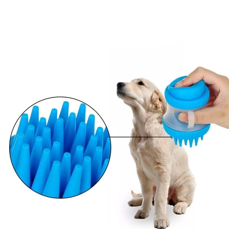 pets : Huisdieren Bad & Massage Borstel - Blauw in van Pantino