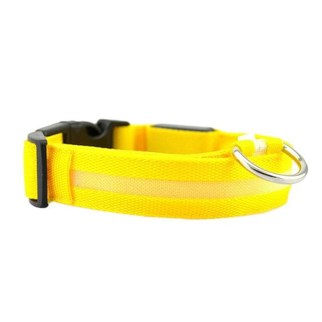pets : LED Halsband Nylon - Blauw in Geel van Pantino