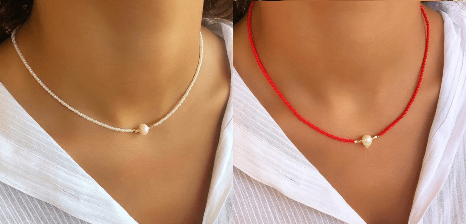 Necklace : Ketting Heren - Pocket Pearl - Met Natuurlijke Parels in van Pantino