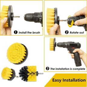 gadgets : PowerScrub - 3x Opzetborstelset - Geel in van Pantino
