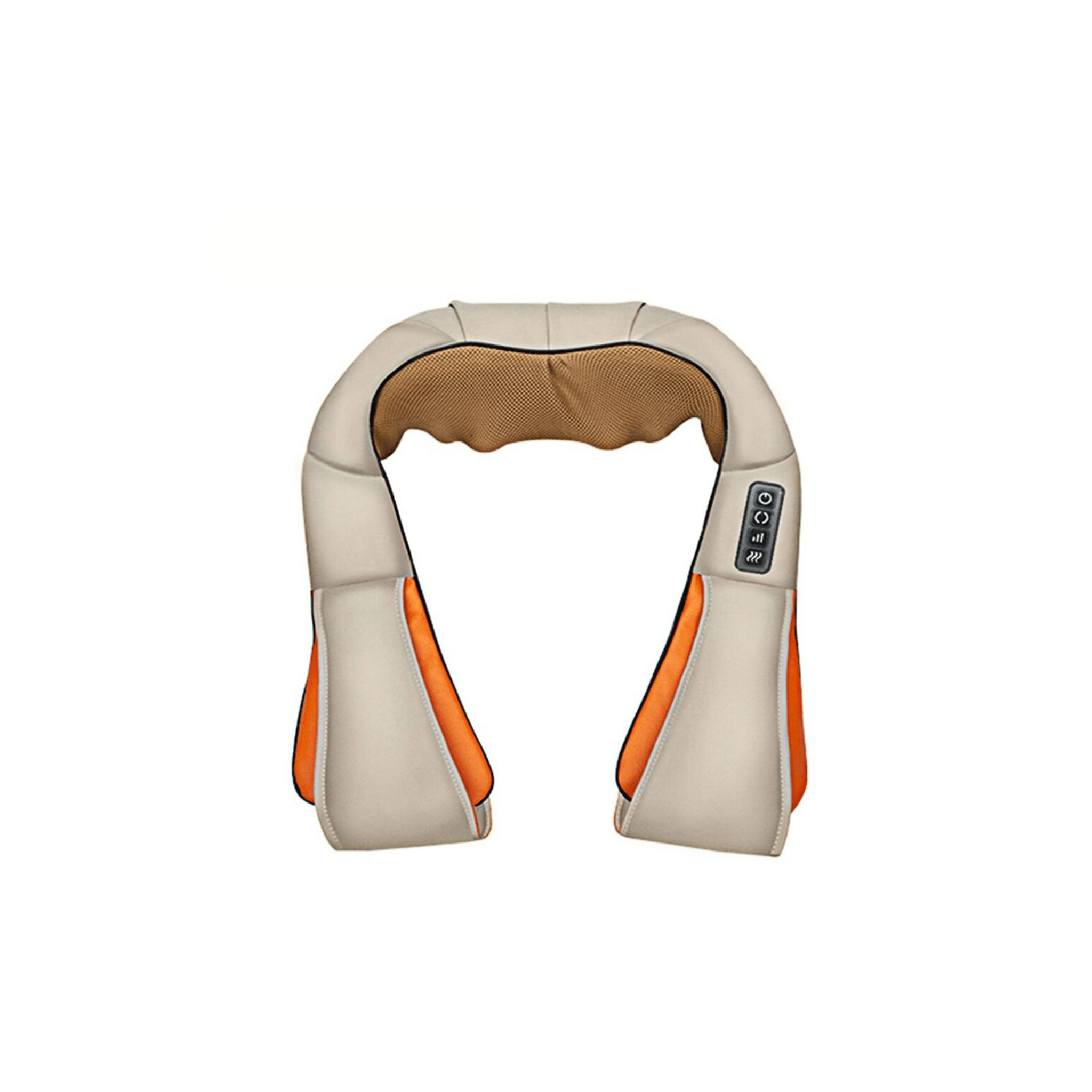 gadgets : Shiatsu Massagekussen Zwart met Warmte voor Nek & Rug - Draagbaar Ergonomisch Kussen in Beige - 4 knoppen van Pantino