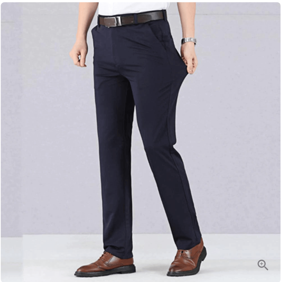 Pants : Pantalon Heren Blauw - Slacks - Stretch in van Pantino