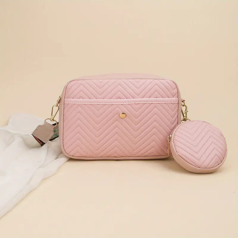 bags : Schoudertas Dames Zwart - SlingBag - Voor in Lichtroze van Pantino