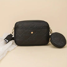 bags : Schoudertas Dames Zwart - SlingBag - Voor in Hart Zwart van Pantino