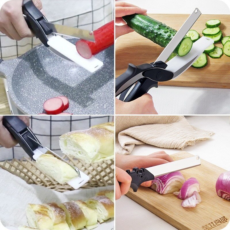 home & garden : Smartcutter 2 in 1 Keukenmes - Snijdt Voedsel Binnen Enkele Seconden in van Pantino