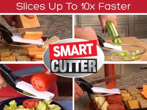 home & garden : Smartcutter 2 in 1 Keukenmes - Snijdt Voedsel Binnen Enkele Seconden in van Pantino