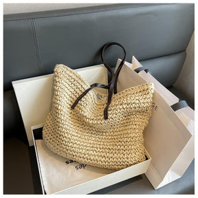 bags : Strandtas Beige - Straw Bag - Boheemse Zomer Handgemaakte in van Pantino