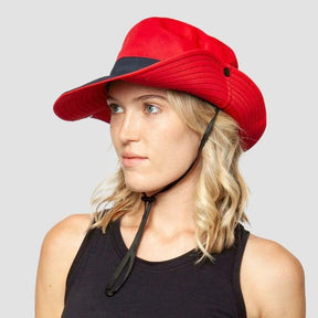 outdoor equipment : Zonnehoed Dames - Lichtroze UV-Bescherming - Verstelbaar & Opvouwbaar in Rood van Pantino