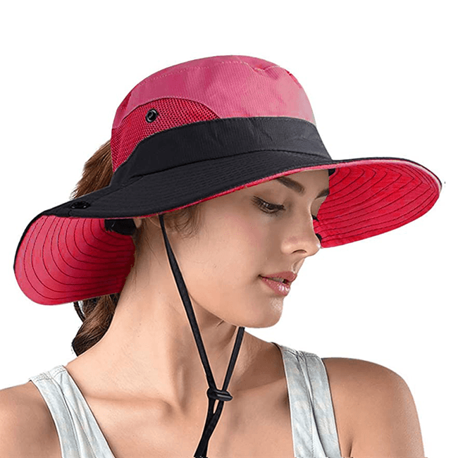 outdoor equipment : Zonnehoed Dames - Lichtroze UV-Bescherming - Verstelbaar & Opvouwbaar in van Pantino