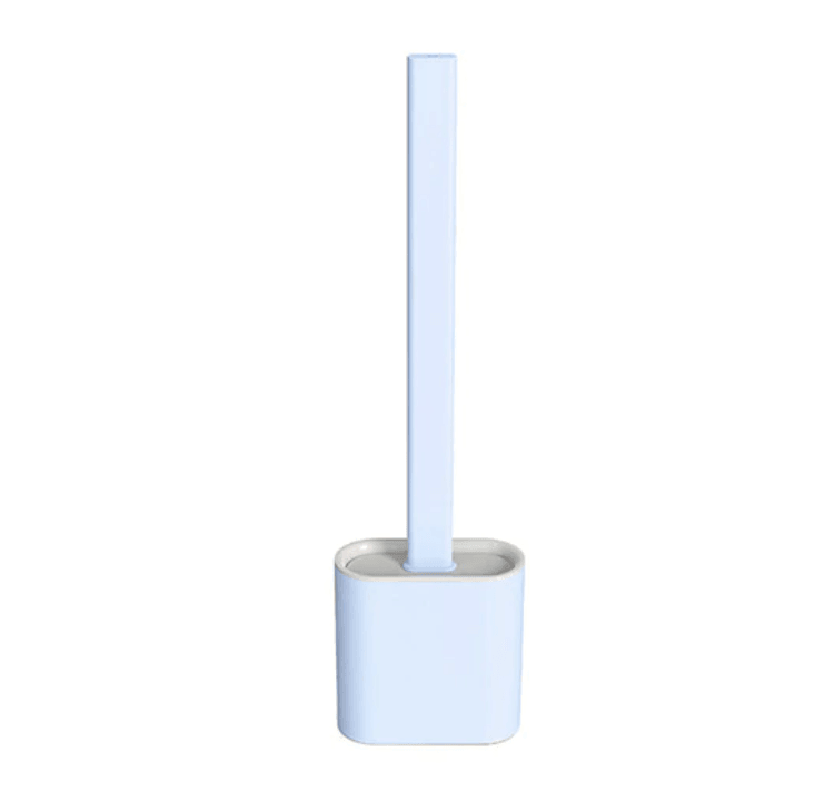 home & garden : ToiletClean - Zelfklevende Siliconen Borstel - Wit in Blauw van Pantino