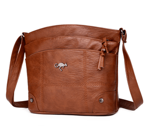 bags : Schoudertas Dames Bruin - Vintage Leren - Crossbody Stijl in van Pantino