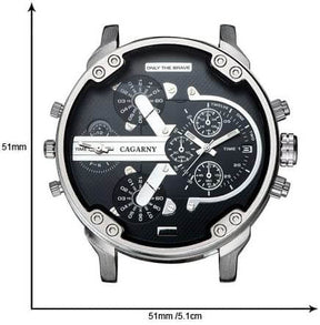 watches : Horloge Heren Zilver-Zwart - Relogio Quartz Herenhorloge in van Pantino