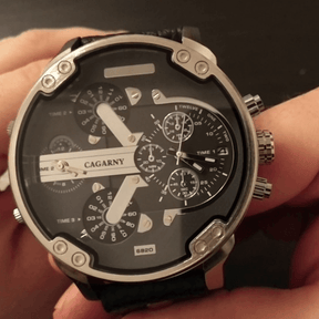 watches : Horloge Heren Zilver-Zwart - Relogio Quartz Herenhorloge in van Pantino