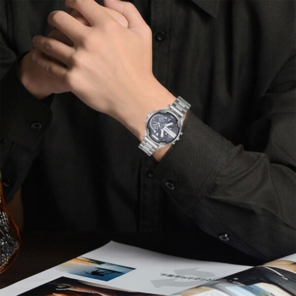 watches : Horloge Heren Zilver-Zwart - Relogio Quartz Herenhorloge in van Pantino
