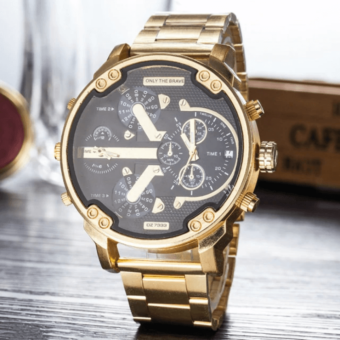 watches : Horloge Heren Zilver-Zwart - Relogio Quartz Herenhorloge in van Pantino